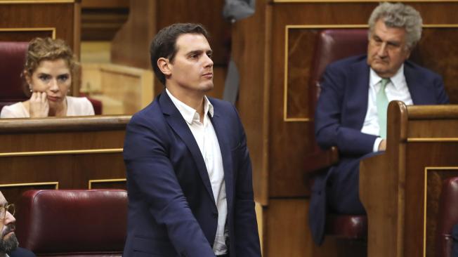 Albert Rivera, presidente del partido Ciudadanos, uno de los protagonistas en el debate de moción de censura contra Mariano Rajoy.