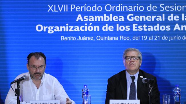 El secretario general de la OEA, Luis Almagro, durante la Asamblea General de ese organismo en Cancún, México.