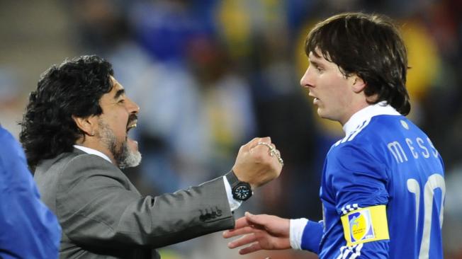 Diego Maradona y Lionel Messi