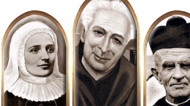 (I-D) La única santa colombiana, la madre Laura Montoya, el sacerdote bogotano Rafael Almansa, candidato a beato, y el beato Marianito.
