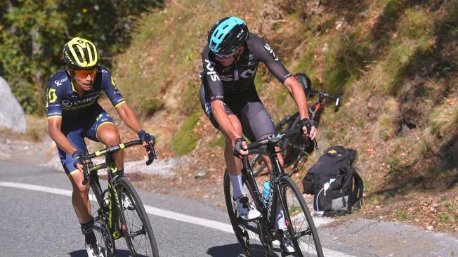 Esteban Chaves y Chris Froome en la tercera etapa de la Vuelta 2017.