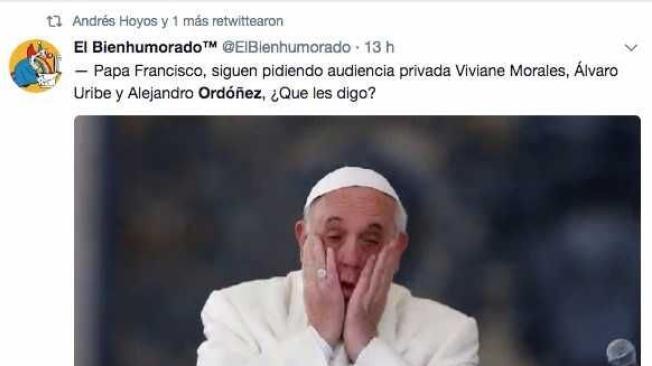 Los memes también se han dejado ver durante la visita del Papa a Colombia.