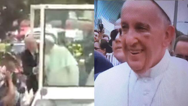 El momento cuando el Papa se golpeó contra el papamóvil en Cartagena