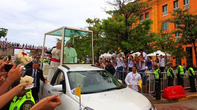 El recorrido del sumo pontífice por las calles de Cartagena.