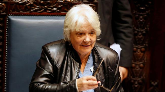 Lucía Topolansky, esposa del expresidente Pepe Mujica, en el legislativo uruguayo.
