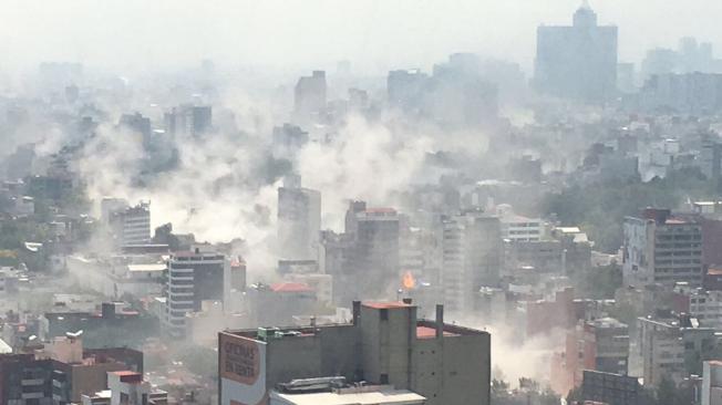 Así se veía Ciudad de México tras el devastador terremoto de este martes.
