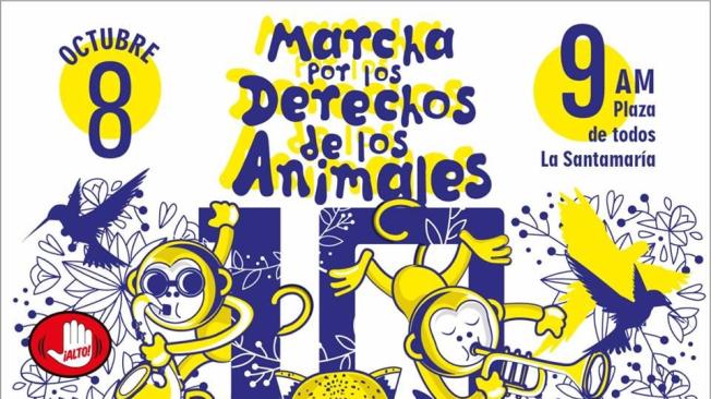 'Ponte la 10 por los animales' es el lema que acompaña la décima edición de esta marcha. En la foto, el afiche oficial del evento.