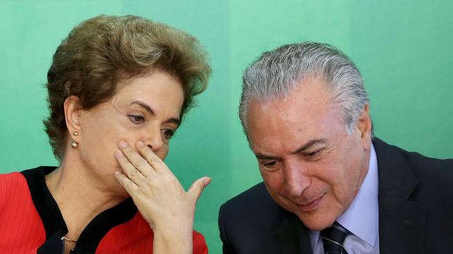El presidente de Brasil, Michel Temer y la esmandatario Dilma Rousseff.