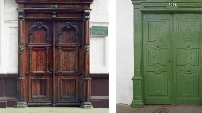 Algunos ejemplos de puertas que presenta el libro ‘Arquitectura de la colonización antioqueña’.