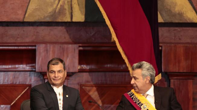 Moreno fue electo en dos ocasiones vicepresidente de Rafael Correa. En la foto, los tiempos de la buena relación.
