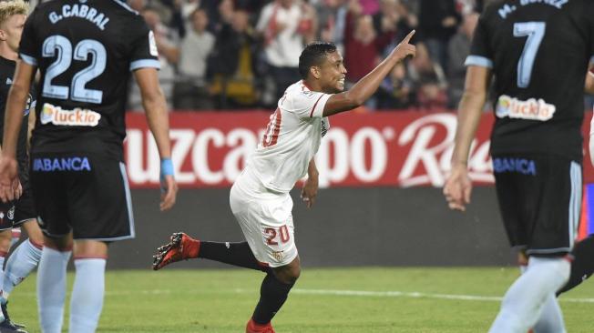 Luis Fernando Muriel anotó en la remontada del Sevilla 2-1 contra el Celta.