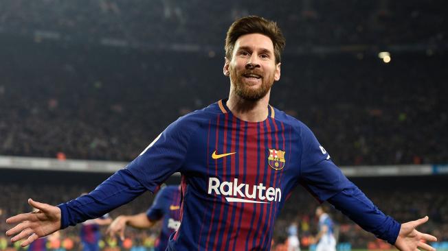 Lionel Messi celebra su gol.