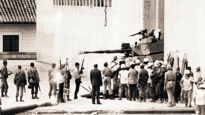 Toma del Palacio de Justicia, en 1985.