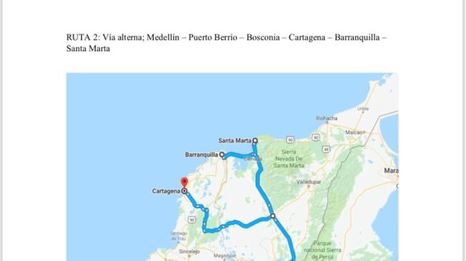 Rutas alternas: Medellín-Urabá-Montería ó Medellín Puerto-Berrío