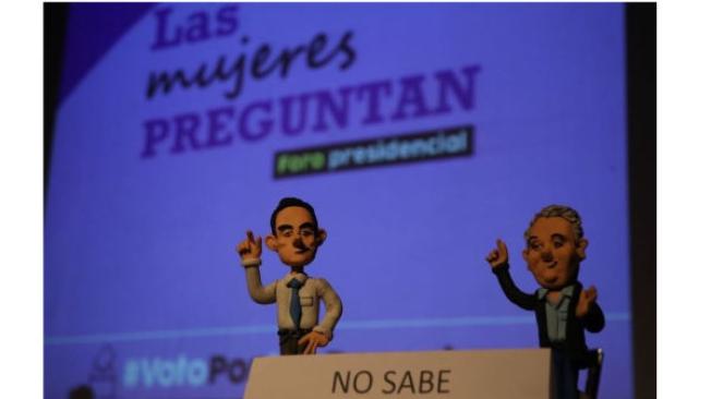 Dos caricaturas de los candidatos presidenciales Iván Duque y Germán Vargas Lleras.
