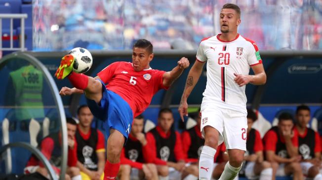 Momento del partido Costa Rica - Serbia.