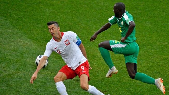 Momento del partido entre Senegal y Polonia.
