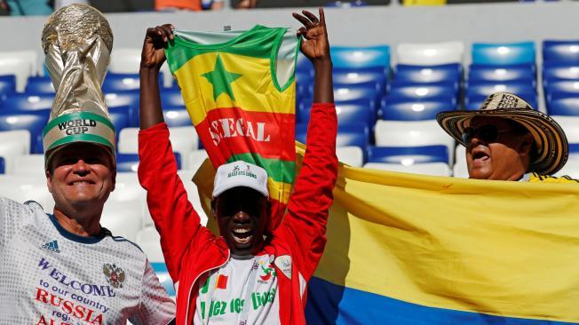 Hacia las 8 de la mañana (hora colombiana; 5 p.m. en Samara, Rusia) los hinchas de Colombia y Senegal llegan a la Samara Arena para ver el duelo entre ambos países.