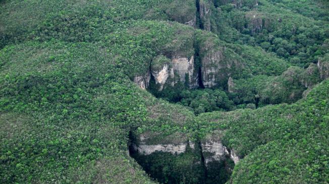 Fotografía del Parque Nacional Natural Serranía de Chiribiquete, el cual se destaca por sus características geológicas y por ser hogar de pueblos y especies autóctonas.
