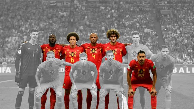 De la alineación inicial del equipo belga que jugó contra Brasil en los cuartos de final, cinco jugadores tienen al menos un padre inmigrante: (atrás, de izquierda a derecha) Romelu Lukaku (RD Congo), Axel Witsel (Martinica), Vincent Kompany (RD Congo) y Marouane Fellaini (Marruecos); (adelante): Nacer Chadli (Marruecos).