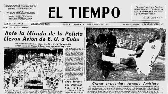 Portada de EL TIEMPO, julio 18 de 1968.