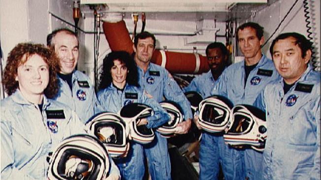 Tripulantes del transbordador Challenger que murieron tras la explosión de este en 1986.