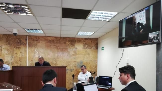 El coronel retirado Gonzalo Sandoval Bautista rindió su declaración desde Bogotá por medio de una videoconferencia.