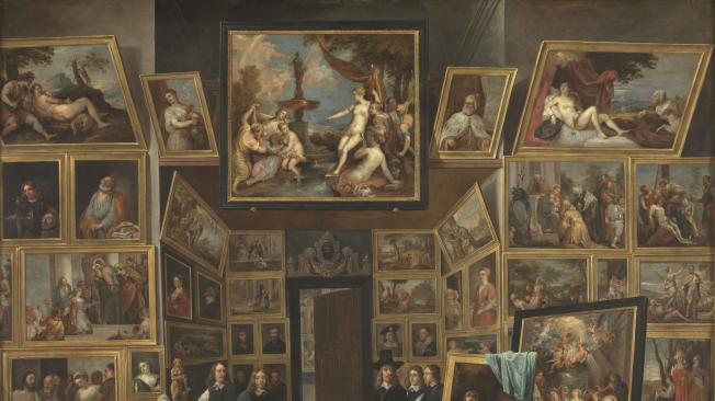 El archiduque Leopoldo Guillermo, en su galería de pinturas en Bruselas. De David Teniers.