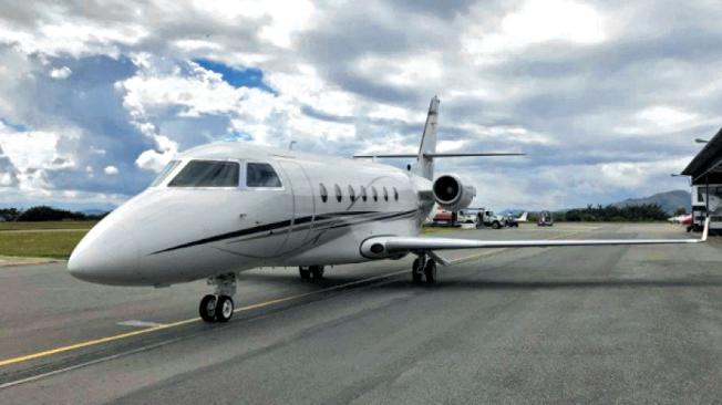 Este es el ‘jet’ de 20 millones de dólares que le fue incautado a Rafael Sarria este martes en un hangar en Florida.