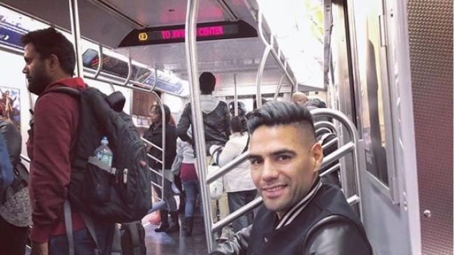 Falcao García, en el metro de Nueva York