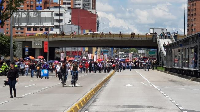 Este es el panorama en la avenida Calle 26 de Bogotá.