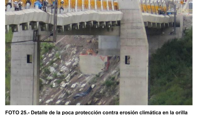 Las fotos que siembran duda sobre calidad de obra del puente Hisgaura.