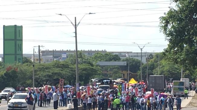 Bloqueos por marchas en Barranquilla
