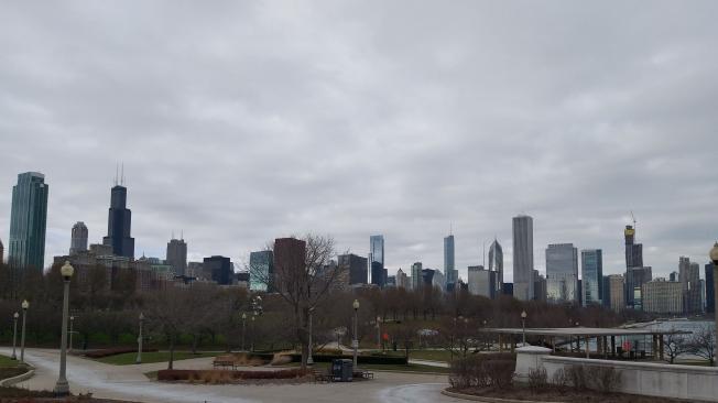 Excepcional vista del horizonte de edificios en Chicago.
