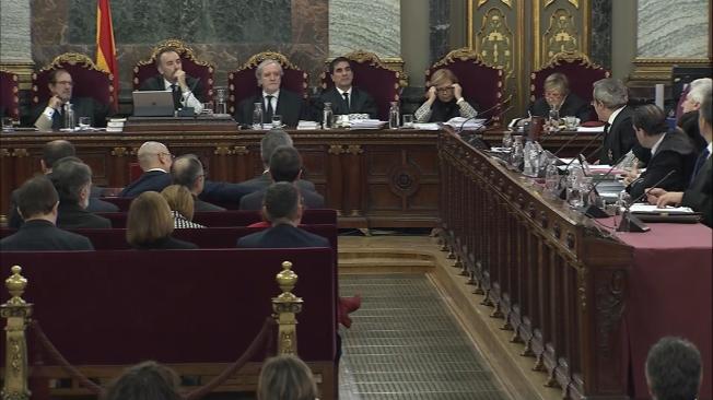 Segunda jornada del juicio del 'procés' en la Sala de Plenos del Tribunal Supremo, en el que están acusados doce líderes independentistas, incluido el exvicepresidente catalán Oriol Junqueras.