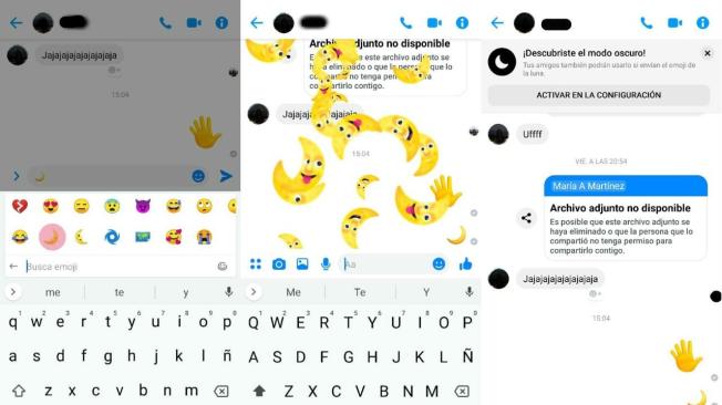 El 'Modo Oscuro' de Facebook Messenger está oculto en un emoji.