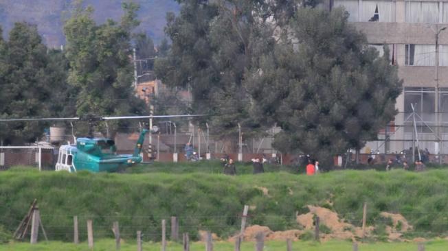 Un helicóptero aterriza en La Picota tras la recaptura a Jesús Santrich.