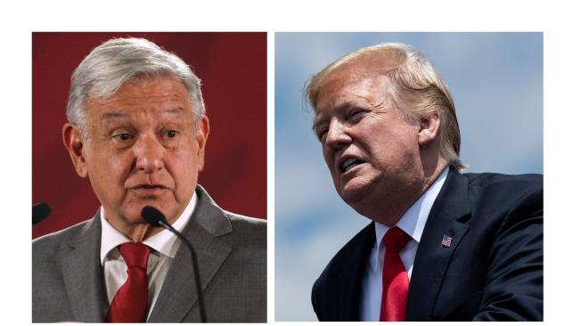 El presidente de México, Andrés Manuel López Obrador (i.), y el presidente estadounidense Donald Trump.