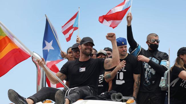 Artistas durante protestas en Puerto Rico