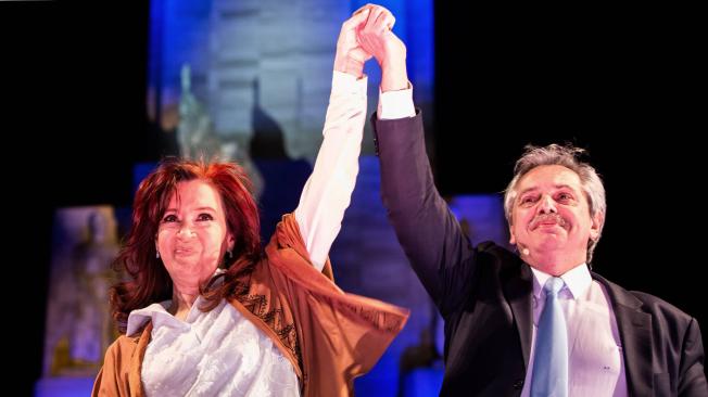 Alberto Fernández, candidato a la presidencia de Argentina y su fórmula vicepresidencial, la expresidenta Cristina Fernández de Kirchner.