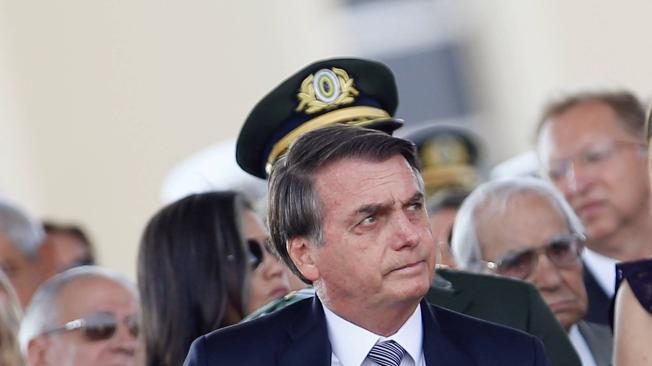 Jair Bolsonaro, presidente de Brasil, en una celebración militar este viernes en Brasilia.