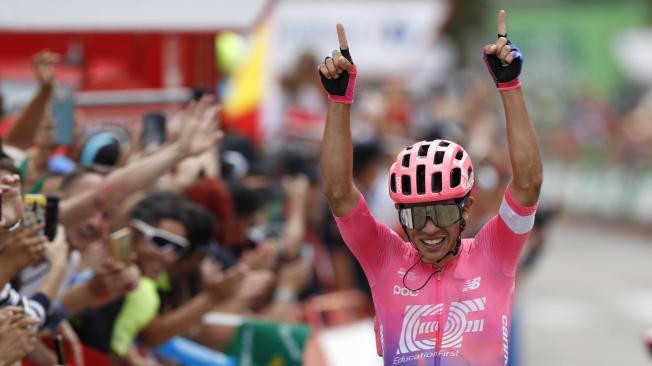 El colombiano Sergio Higuita, ganador de la etapa 18 de la Vuelta a España 2019.