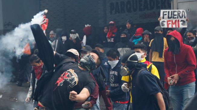 Disturbios durante paro nacional en Ecuador.
