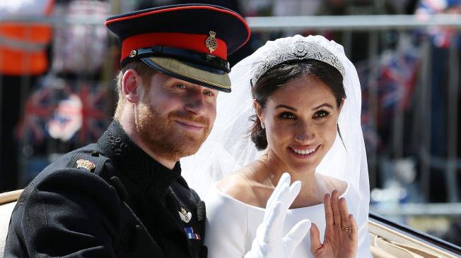 Harry de Inglaterra y  Meghan Markle el día de su boda, en mayo del 2018.