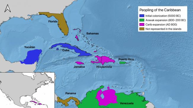 Alrededor del año 800 d. C., se dirigieron al norte, hacia La Española y Jamaica, y luego a las Bahamas, donde estaban bien establecidos cuando Colón llegó.