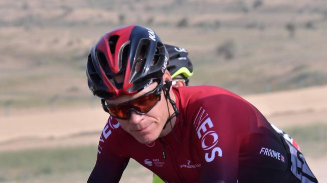 Chris Froome en su reaparición en el UAE TOur.