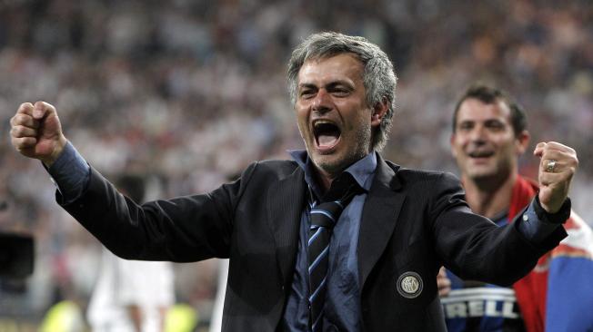 José Mourinho celebrando el haber ganado la Champions.