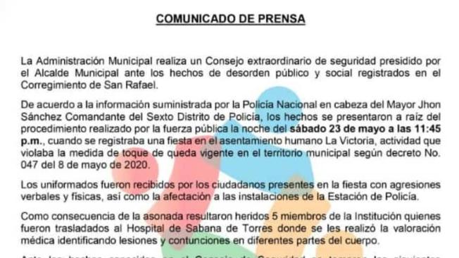 Con este comunicado, la Alcaldía de Rionegro informó las determinaciones.