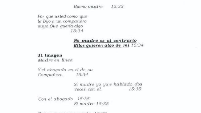 Chat de Juan Guillermo Monsalve y su madre.