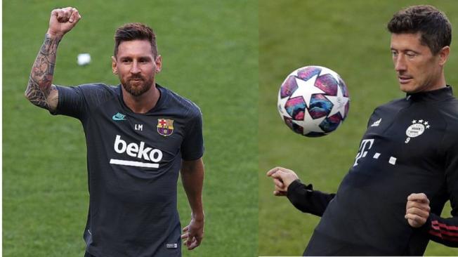 Lionel Messi y Robert Lewandowski